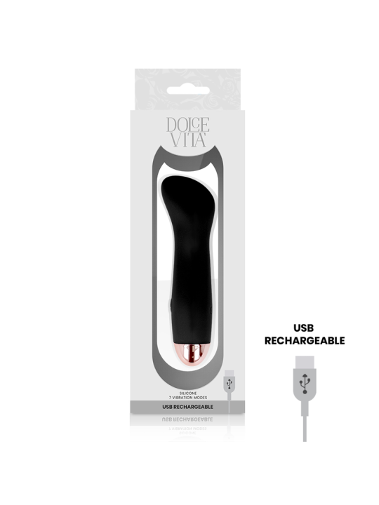 DOLCE VITA - VIBRADOR RECARGABLE ONE NEGRO 7 VELOCIDADES