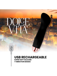 DOLCE VITA - VIBRADOR RECARGABLE ONE NEGRO 7 VELOCIDADES