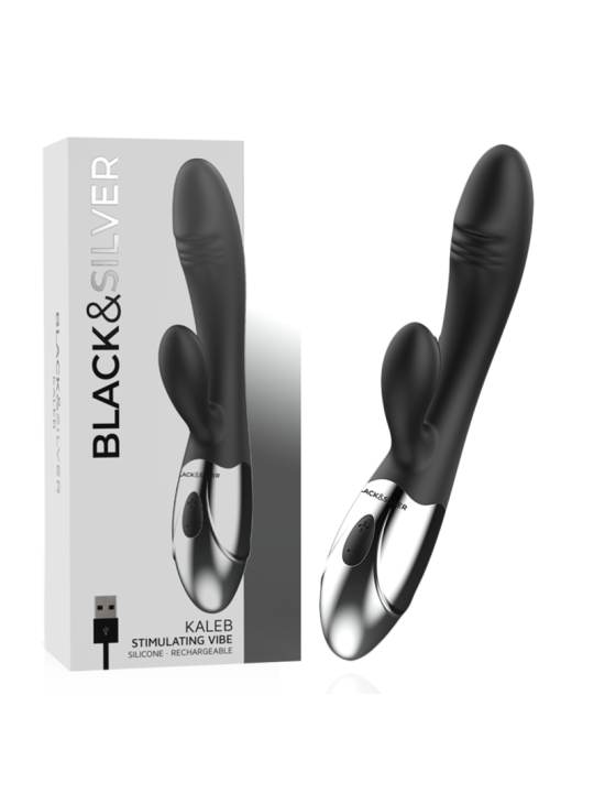 BLACK&SILVER - KALEB VIBRADOR RABBIT SILICON MILTI FUNCION
