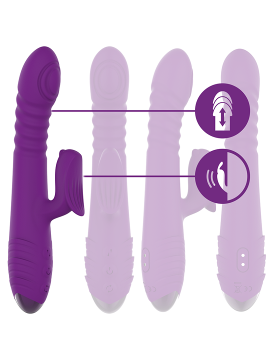 INTENSE - IGGY VIBRADOR MULTIFUNCIÓN RECARGABLE UP & DOWN CON ESTIMULADOR DE CLITORIS MORADO