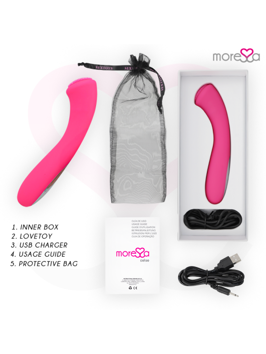 MORESSA - CELSO MASAJEADOR DUO PUNTO G Y SUERO PELVICO PREMIUM SILICONE RECARGABLE