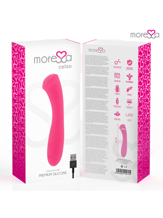 MORESSA - CELSO MASAJEADOR DUO PUNTO G Y SUERO PELVICO PREMIUM SILICONE RECARGABLE