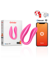 Oninder Lisboa en rosa, vibrador punto G y clítoris en forma de U, con su caja y la app de control por Bluetooth