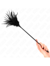 Plumero Kink para cosquillas en negro de 45 cm sujeto por la empuñadura de la varilla flexible