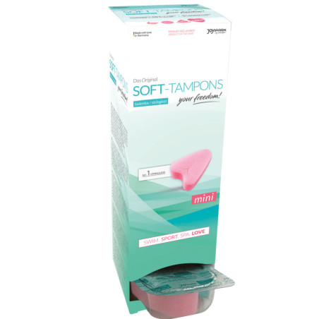 Caja dispensadora de 10 Joydivision Soft-Tampons mini con blísteres individuales