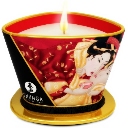 SHUNGA - MINI CARESS BY CANDELIGHT VELA MASAJE FRESAS Y CAVA