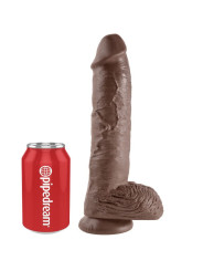 KING COCK - 10 PENE REALÍSTICO MARRÓN 26.5 CM
