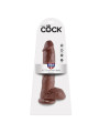 KING COCK - 10 PENE REALÍSTICO MARRÓN 26.5 CM