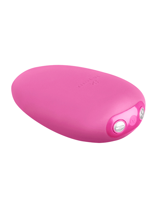 Vibrador de clítoris Je Joue Mimi Soft en fucsia, forma de guijarro con sus tres botones de control