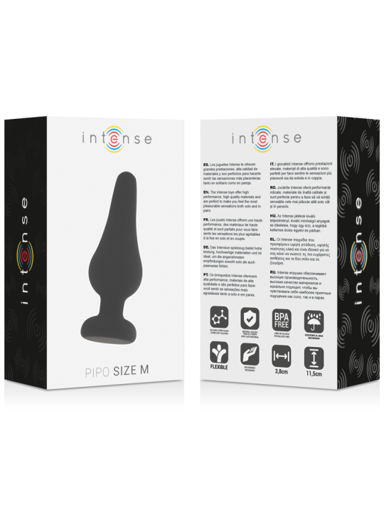 INTENSE - ANAL PLUG PIPO SILICONE NEGRO