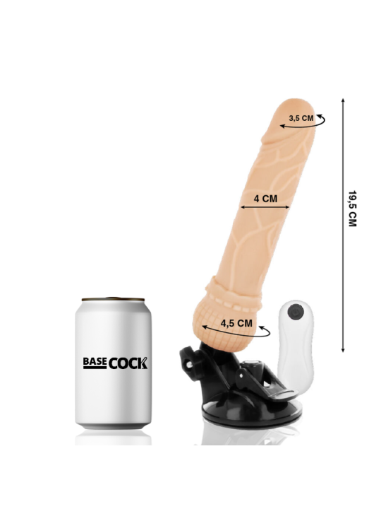 BASECOCK - VIBRADOR REALÍSTICO CONTROL REMOTO 19.5 CM -O- 4 CM