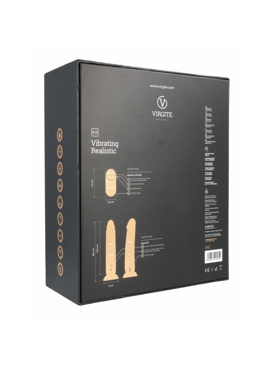 Consolador Realista Virgite R15 Negro 16,5 cm