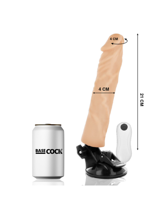 BASECOCK - VIBRADOR REALÍSTICO CONTROL REMOTO 21 CM -O- 4 CM