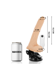 BASECOCK - VIBRADOR REALÍSTICO ARTICULABLE CONTROL REMOTO 18.5 CM -O- 4 CM