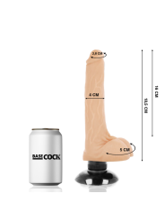 BASECOCK - VIBRADOR REALÍSTICO 2-1 18.5 CM -O- 4 CM