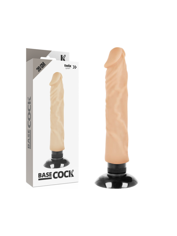 BASECOCK - VIBRADOR REALÍSTICO 2-1 20 CM -O- 4 CM