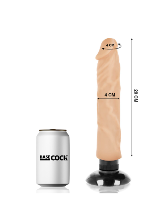 BASECOCK - VIBRADOR REALÍSTICO 2-1 20 CM -O- 4 CM