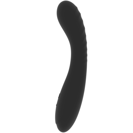 Estimulador de punto G Rithual Kriya en negro, con cabezal estriado y mango ergonómico