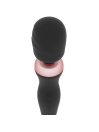 Rithual Akasha 2.0 en negro, masajeador wand de silicona con cabeza flexible y aro luminoso en el cuello