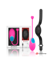 Huevo vibrador Wearwatch en fucsia con el reloj mando negro Watchme y el cable de carga USB