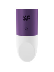 Detalle del botón único y del logotipo Satisfyer en la bala vibradora Ultra Power Bullet 2