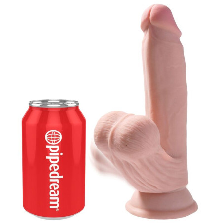 KING COCK - PLUS 3D DILDO SWINGING BALLS NATURAL