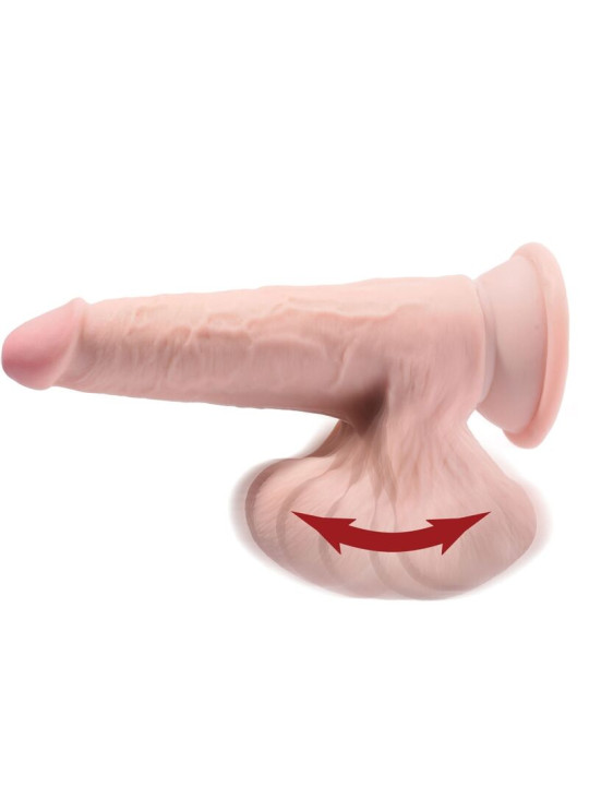 KING COCK - PLUS 3D DILDO SWINGING BALLS NATURAL