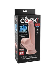 KING COCK - PLUS 3D DILDO SWINGING BALLS NATURAL