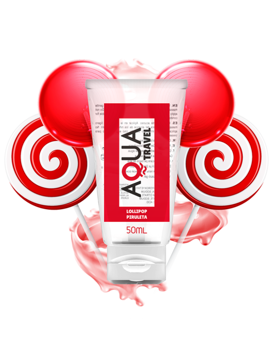 AQUA TRAVEL - LUBRICANTE BASE AGUA SABOR PIRULETA