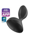 Satisfyer Sweet Seal negro, plug anal vibrador con app y botón en la base ancha