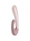 Perfil del Satisfyer Heat Wave rosa: cabezal del punto G, aro dorado y brazo con botones