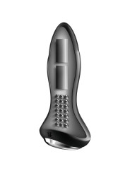 Vista interior del Satisfyer Rotator Plug 1+: dos motores y filas de perlas giratorias en la base