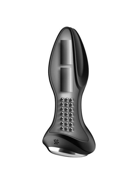 Esquema interno del Satisfyer Rotator Plug 2+ con el motor de vibración y las bolas giratorias