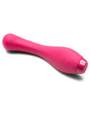 Je Joue Juno fucsia tumbado, con botones más, patrón y menos y contacto de carga en la base