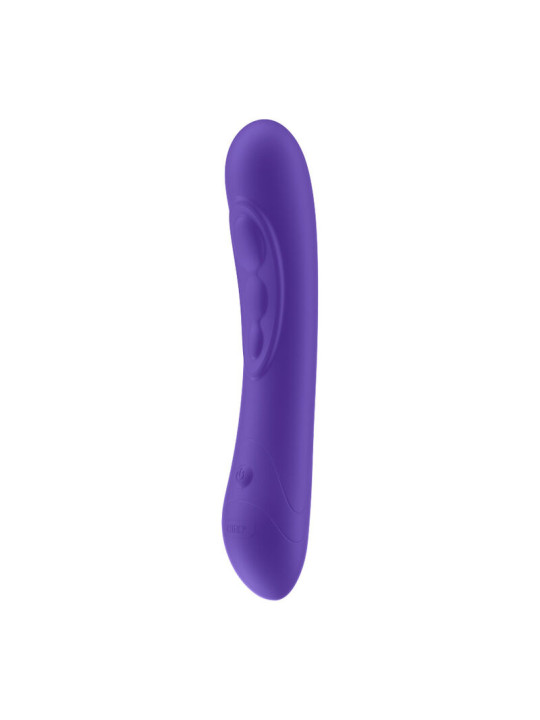 Vibrador punto G Kiiroo Pearl 3 en morado, con los tres relieves de la cara interna y el botón de control