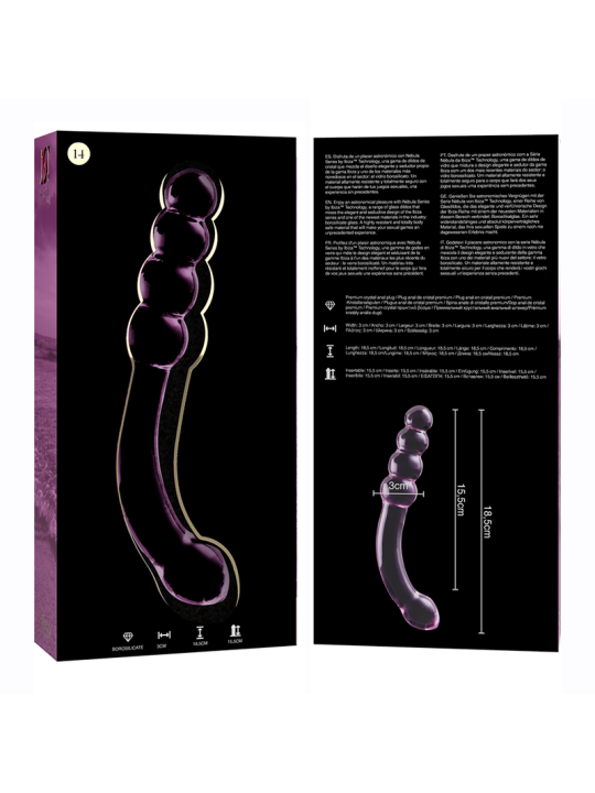 NEBULA SERIES BY IBIZA - MODELO 14 DILDO CRISTAL 18.5 CM -O- 3 CM