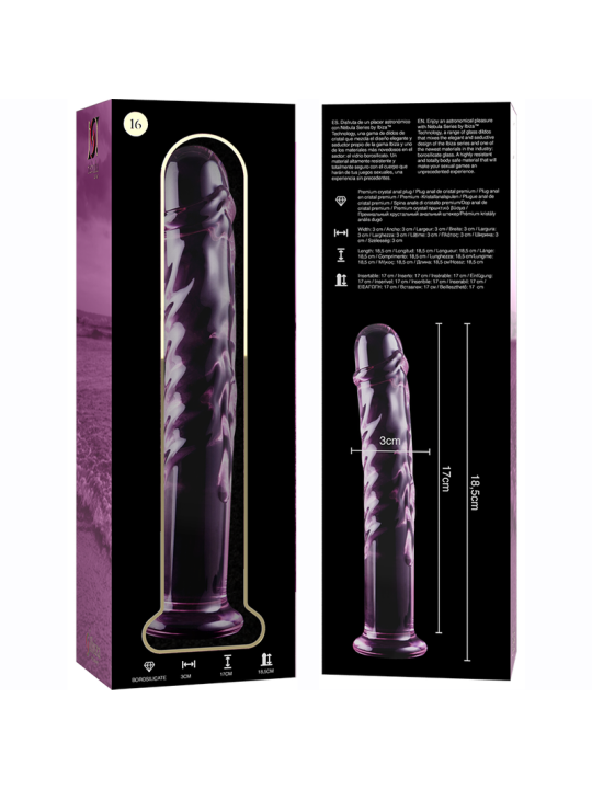 NEBULA SERIES BY IBIZA - MODELO 16 DILDO CRISTAL 18.5 CM -O- 3 CM