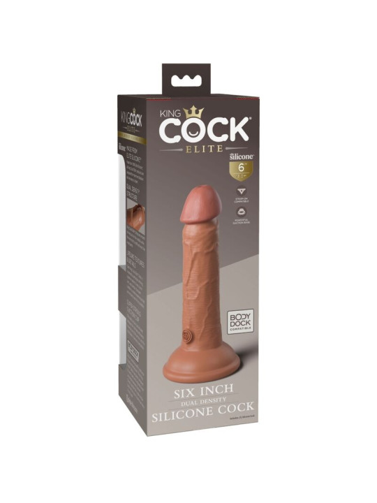 KING COCK - ÉLITE DILDO REALÍSTICO SILICONA CARAMELO