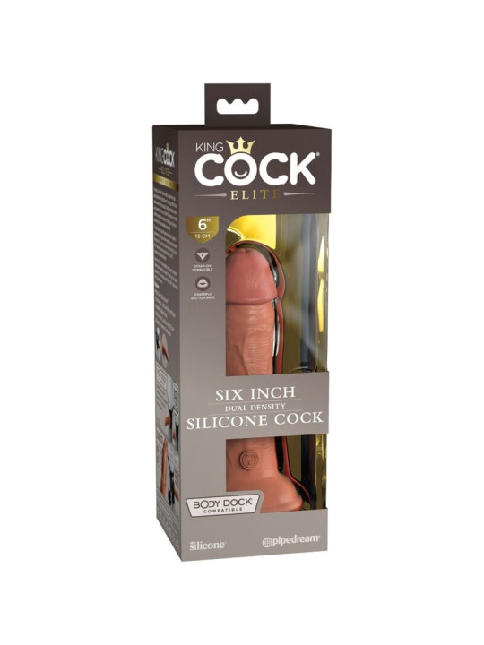 KING COCK - ÉLITE DILDO REALÍSTICO SILICONA CARAMELO