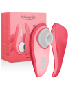 Womanizer Liberty 2 en rosa junto a su caja y la tapa de cierre magnético que protege la boquilla