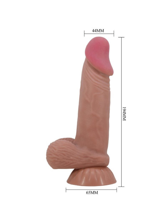 PRETTY LOVE - SLIDING SKIN SERIES DILDO REALÍSTICO CON VENTOSA PIEL DESLIZANTE MORENO