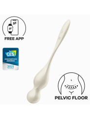 Bolas chinas vibradoras Satisfyer Love Birds 1 en blanco, con app gratuita y distinción CES Innovation Awards 2021