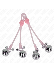 KINK - PINZAS PARA PEZONES LUMINOSAS FORMA CALABERA CON CASCABEL SONORO AJUSTABLE / PLATEADO