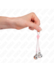 KINK - PINZAS PARA PEZONES LUMINOSAS FORMA CALABERA CON CASCABEL SONORO AJUSTABLE / PLATEADO
