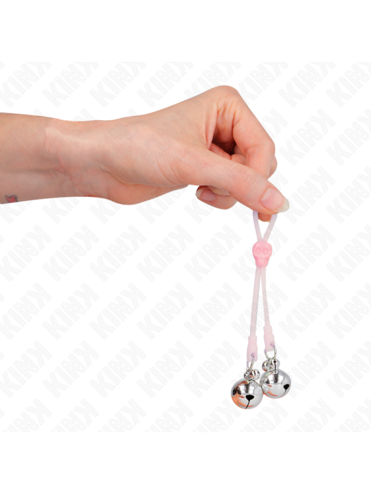 KINK - PINZAS PARA PEZONES LUMINOSAS FORMA CALABERA CON CASCABEL SONORO AJUSTABLE / PLATEADO