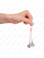 KINK - PINZAS PARA PEZONES LUMINOSAS FORMA CALABERA CON CASCABEL SONORO AJUSTABLE / PLATEADO
