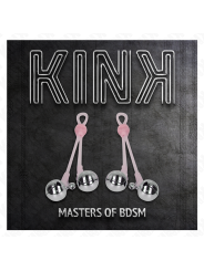 KINK - PINZAS PARA PEZONES LUMINOSAS FORMA CALABERA CON CASCABEL SONORO AJUSTABLE / PLATEADO