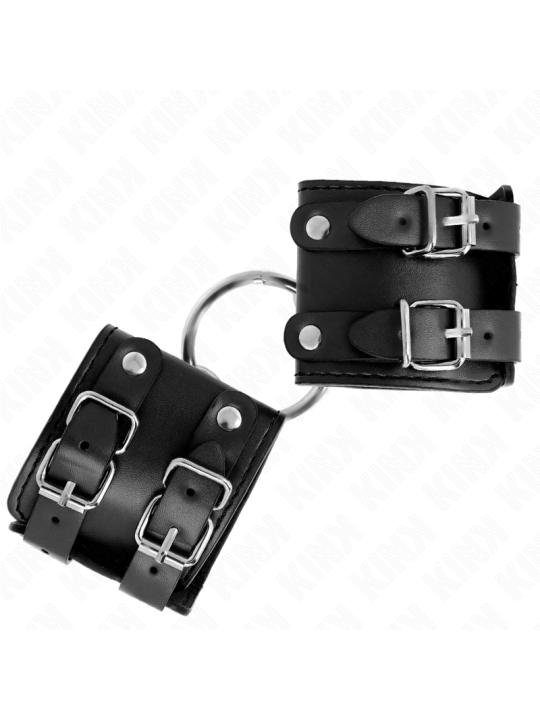 KINK - MUÑEQUERAS FIJAS CON ANILLA Y TACHUELAS AJUSTABLE 17-22 CM X 6.5 CM