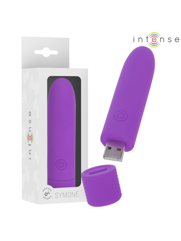 INTENSE - SYMONE BALA VIBRADORA RECARGABLE POR USB 8 VIBRACIONES 10 X 2.2 CM