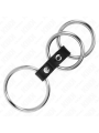 KINK - ANILLO PENE TRIPLE METAL A 5 CM CONECTADOS CON CUERO